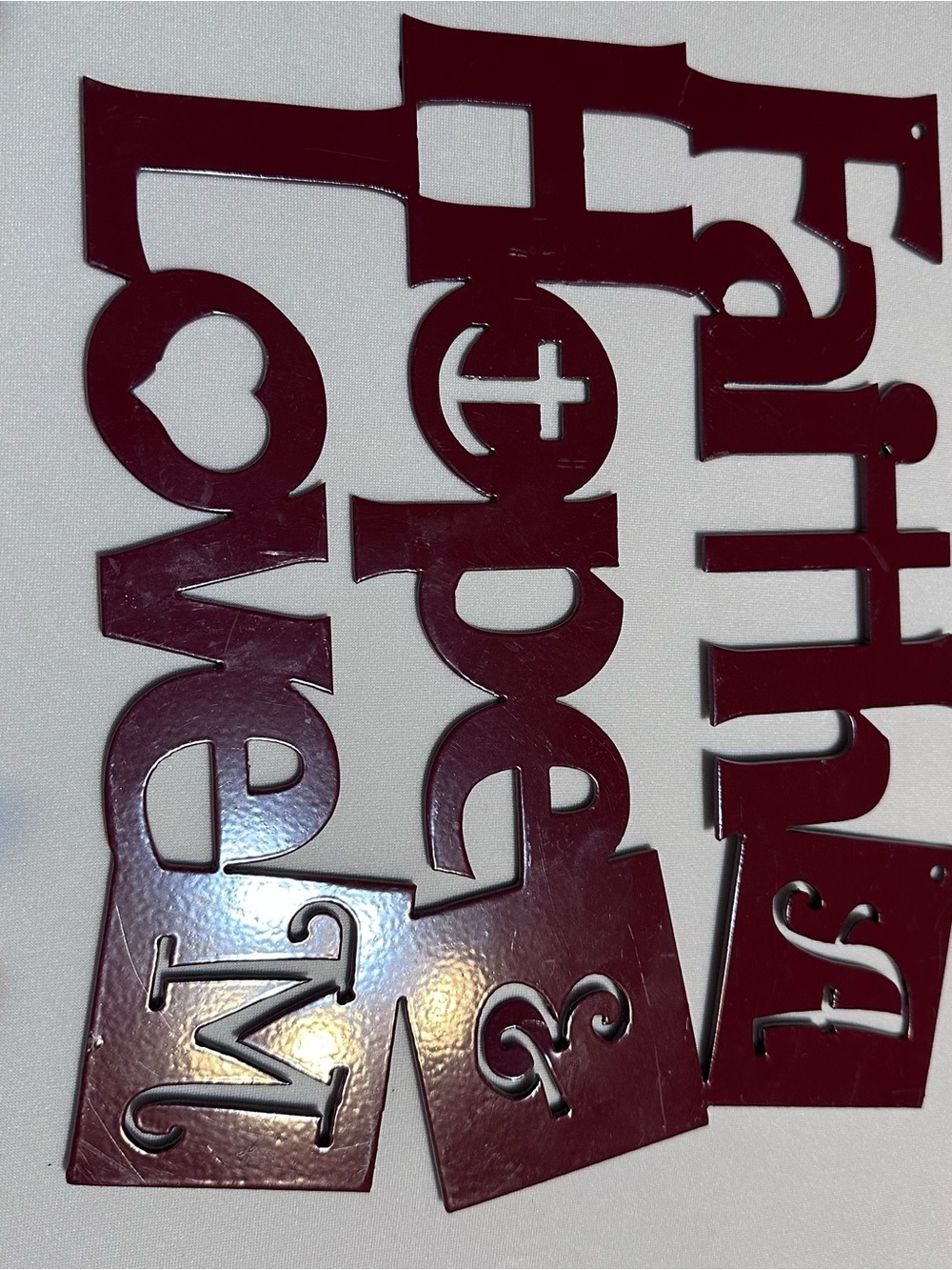 Maroon 'Love & Together' Decorative Wall Cutout Sign by
